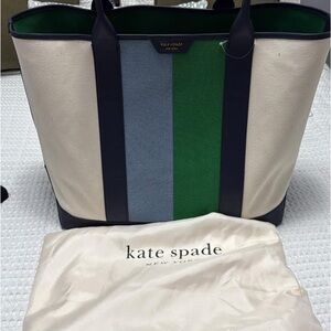 Kate Spade Green and Cream Tote Bag